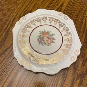 Vintage floral 22 karat gold plate